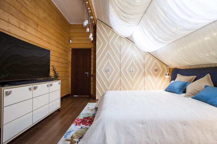 arrangement of an attic bedroom