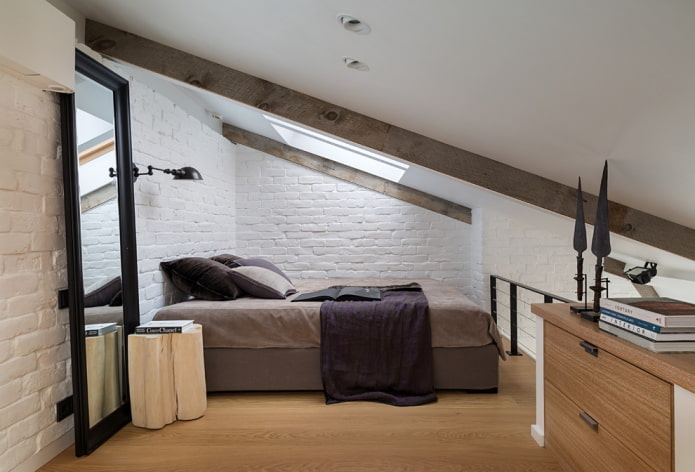finishing of the attic bedroom