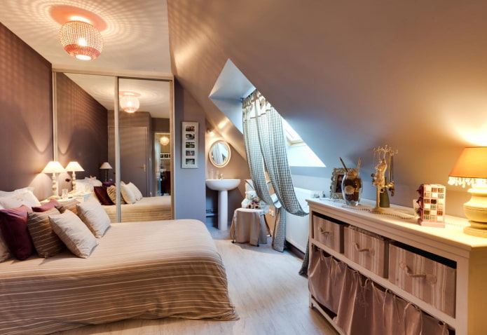 arrangement of an attic bedroom