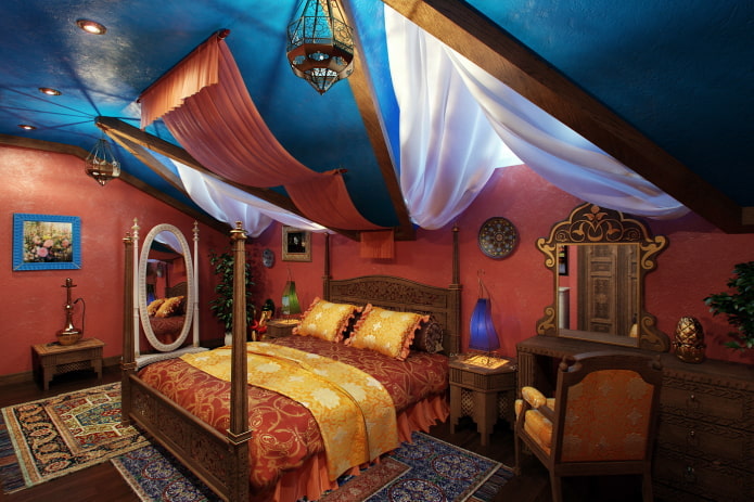 arrangement of an attic bedroom