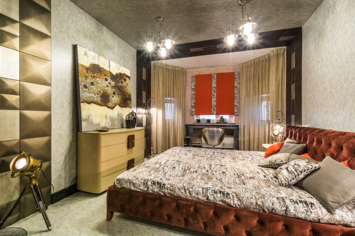 zoning of a bedroom combined with a loggia