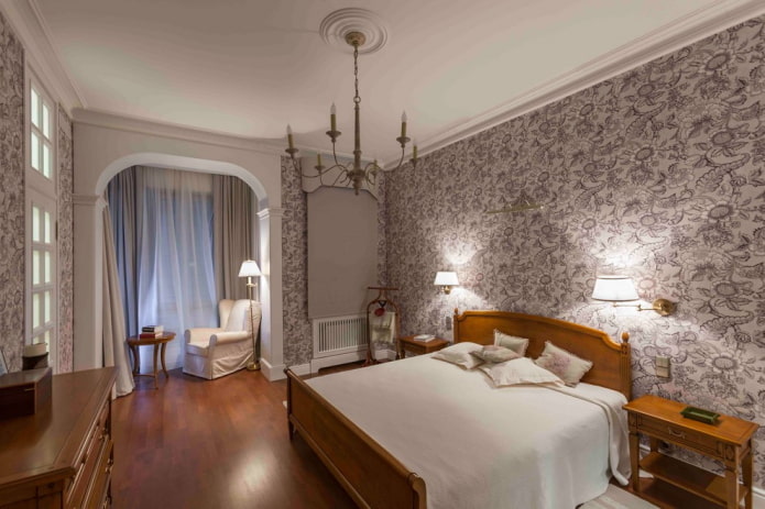 zoning of a bedroom combined with a loggia