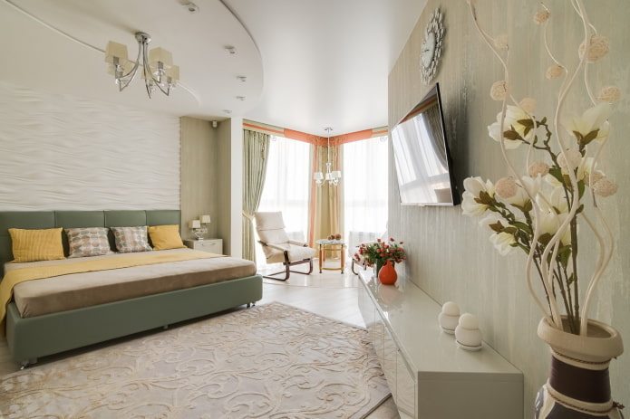 zoning a bedroom combined with a loggia