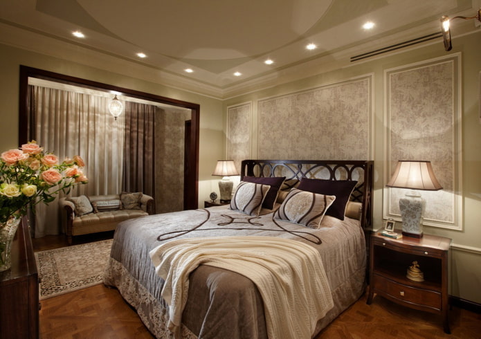 interior design of a bedroom combined with a loggia