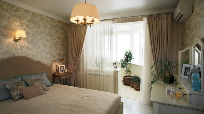 Provence in a bedroom with a balcony