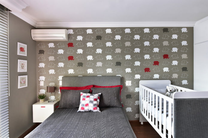 baby cot in the bedroom interior