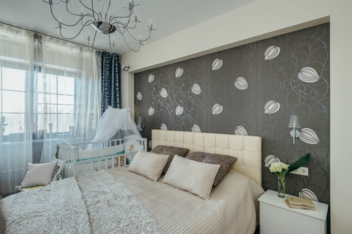 baby cot in the bedroom interior