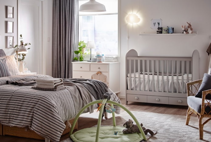 baby cot in the bedroom interior