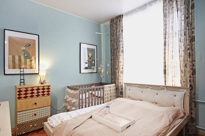baby cot in the bedroom interior