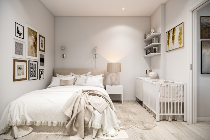 baby cot in the bedroom interior