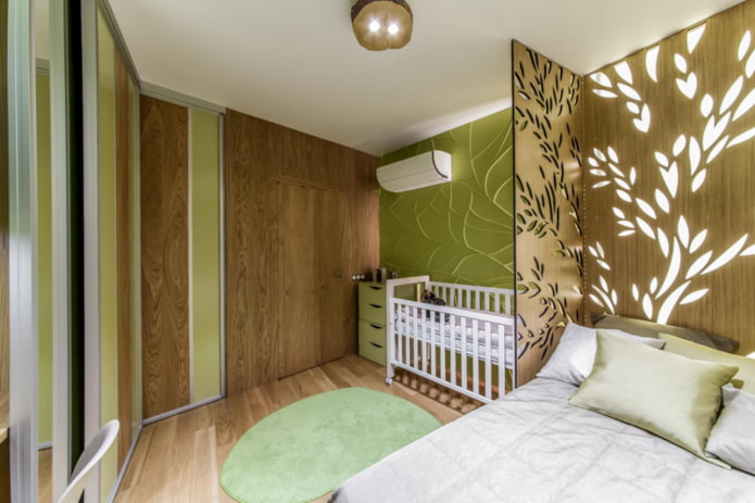baby cot in the bedroom interior