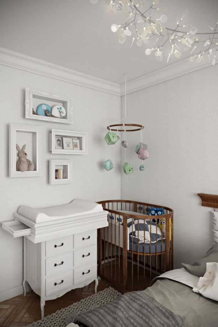 baby cot in the bedroom interior