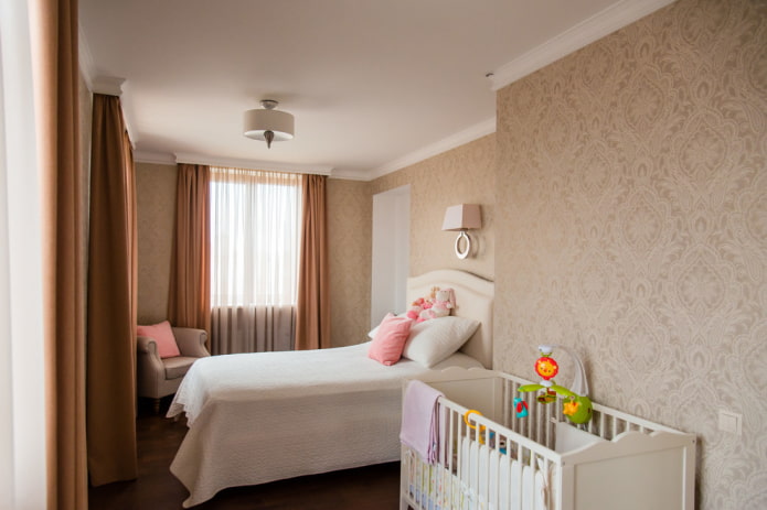 baby cot in the bedroom interior