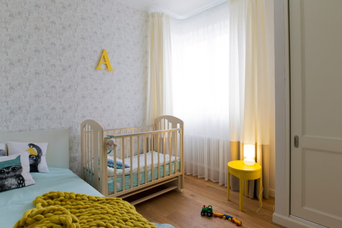 baby cot in the bedroom interior