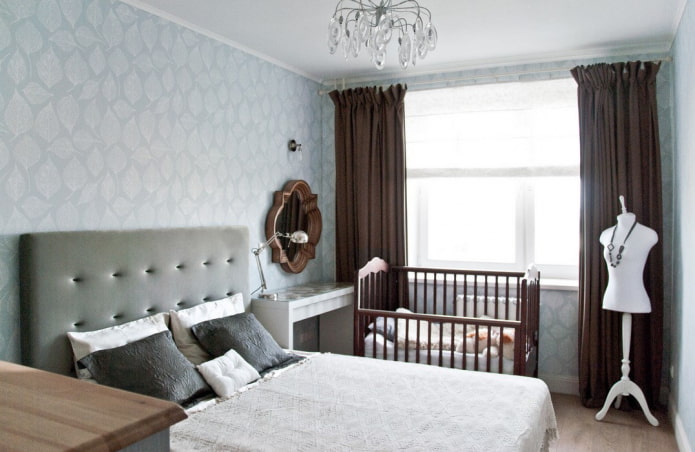 baby cot in the bedroom interior