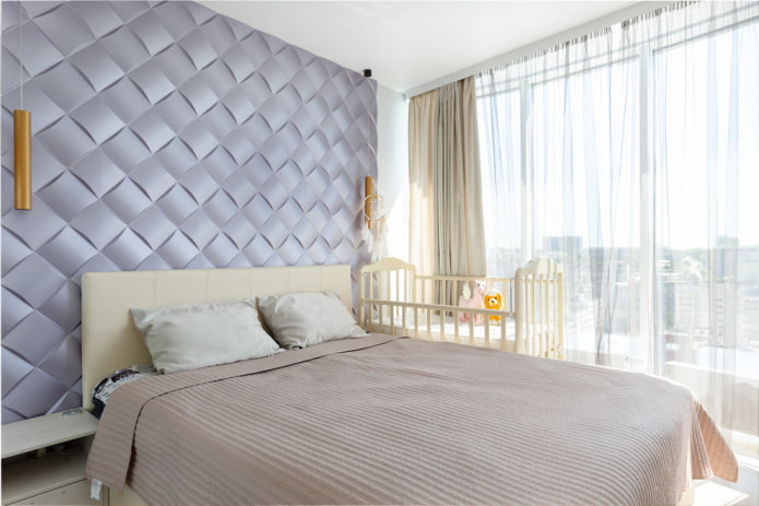 baby crib in the bedroom interior