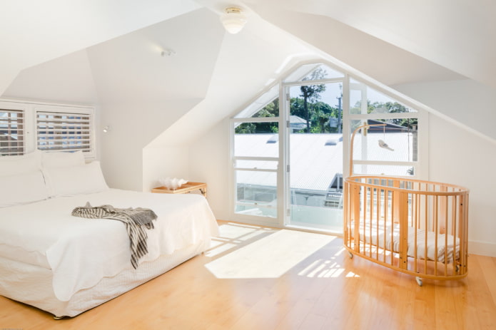 baby cot in the bedroom interior