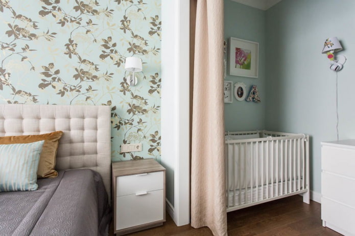 baby cot in the bedroom interior