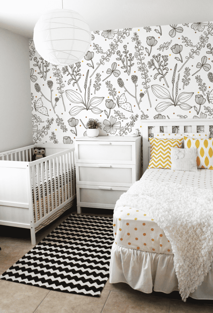 baby cot in the bedroom interior
