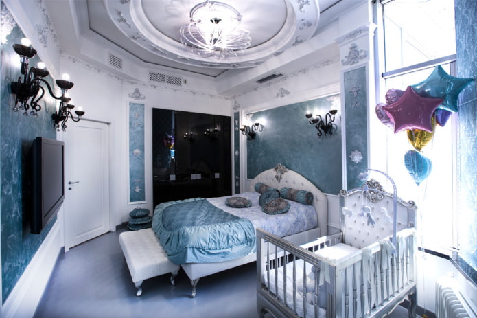 baby cot in the bedroom interior