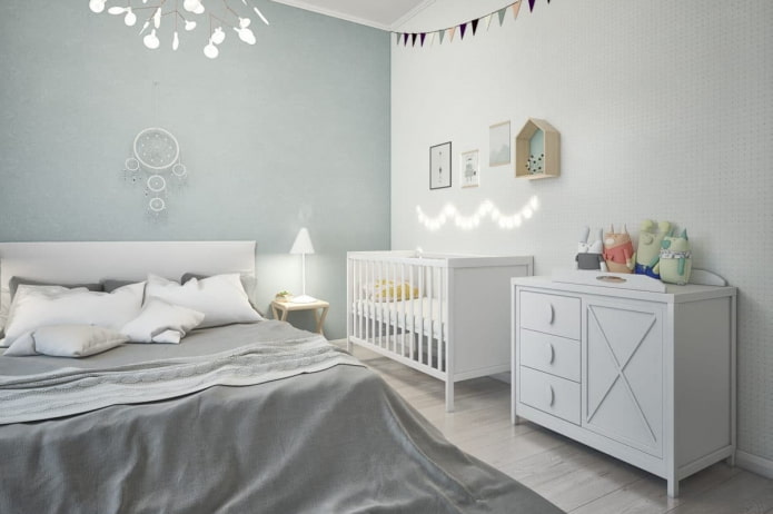 baby cot in the bedroom interior
