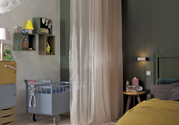 baby cot in the bedroom interior