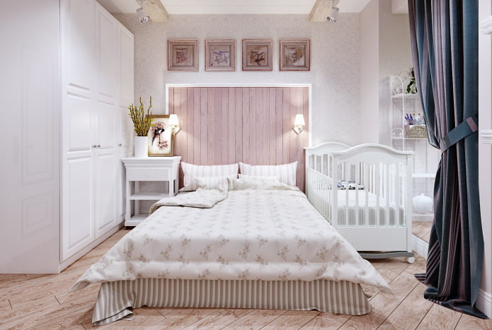 baby cot in the bedroom interior