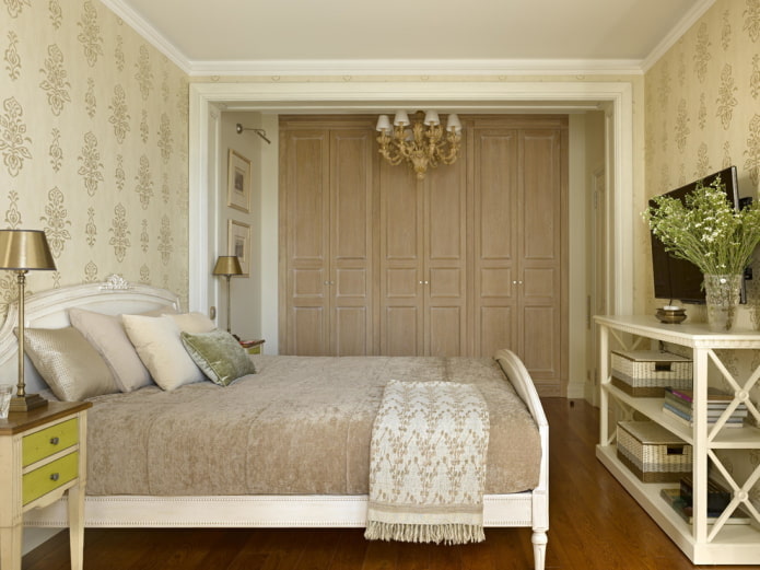 furniture in the interior of a beige bedroom