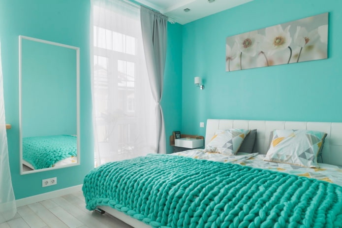 turquoise bedroom interior