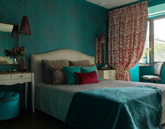 turquoise room in Provence style