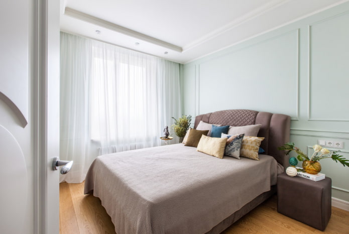 color scheme of the bedroom interior in a Khrushchev building