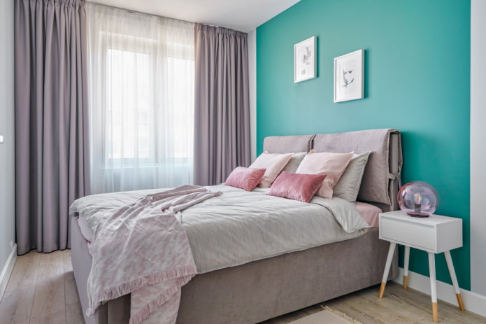 color scheme of the bedroom interior in a Khrushchev building