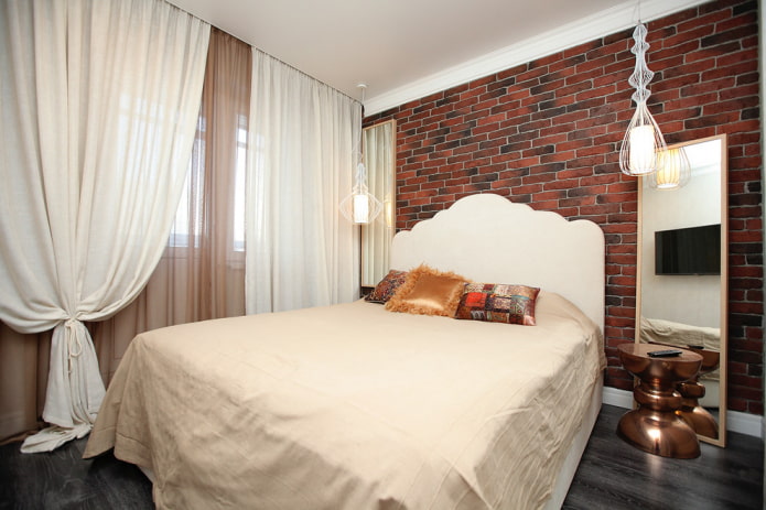 loft style bedroom in a Khrushchev building