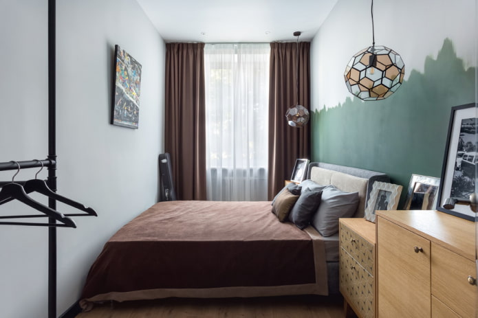 Scandinavian style bedroom in a Khrushchevka