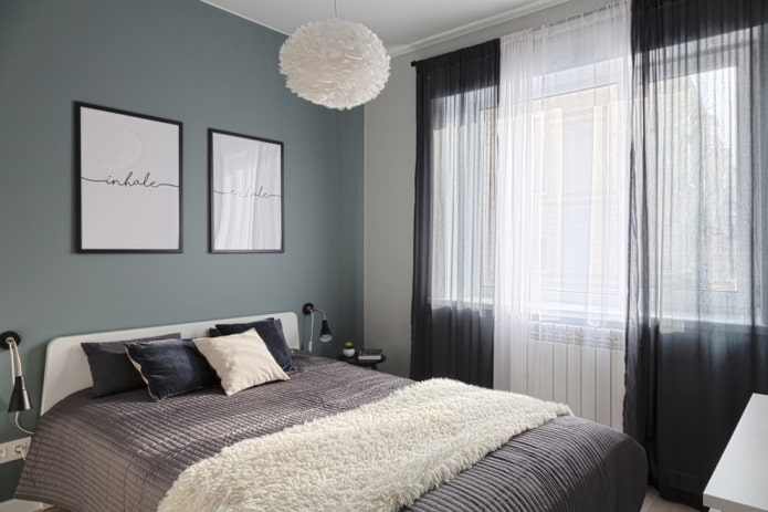 Scandinavian style bedroom in a Khrushchevka