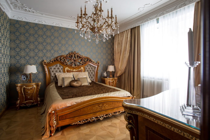 bedroom with a wooden bed