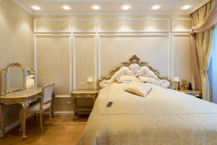 lighting in the bedroom in a classic style