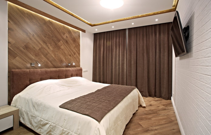interior of a white and brown bedroom