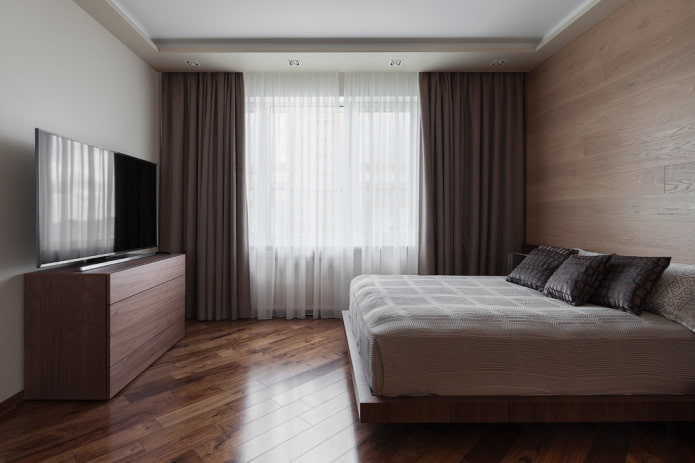 decoration in the interior of a brown bedroom