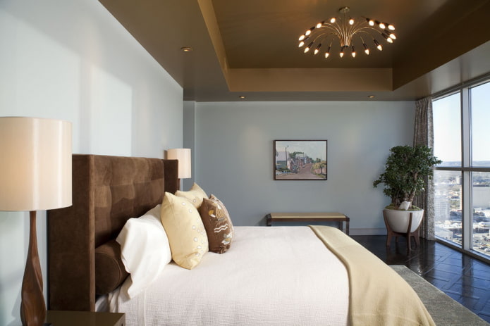 gray-brown bedroom interior