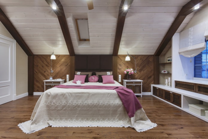 interior of a white and brown bedroom