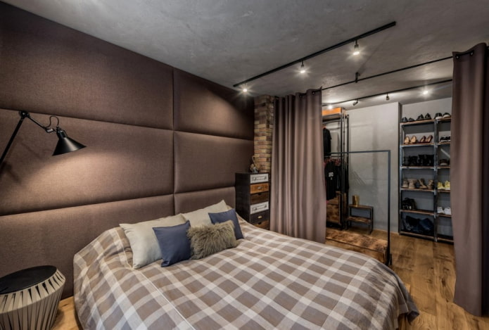 gray-brown bedroom interior