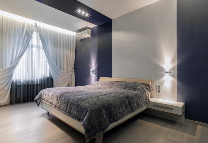 gray-blue bedroom design