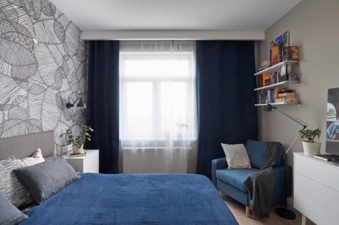 gray-blue bedroom design