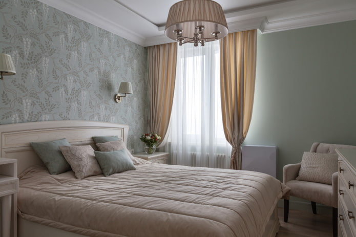 gray-beige bedroom interior