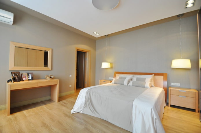 gray-beige bedroom interior