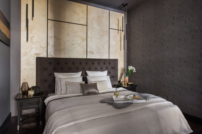 gray-beige bedroom interior