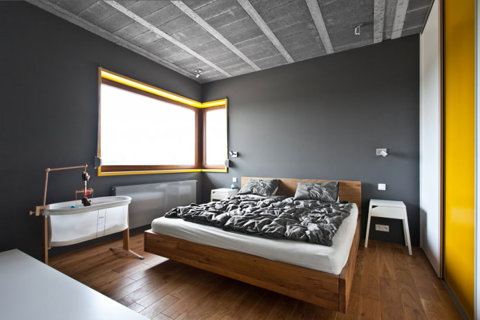 gray bedroom finishing