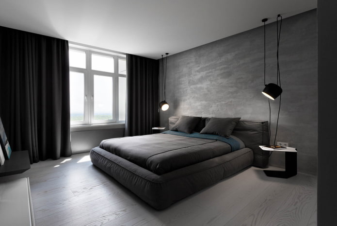 dark bedroom in a modern style