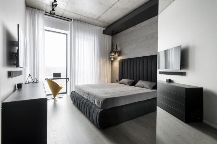 gray-black bedroom design
